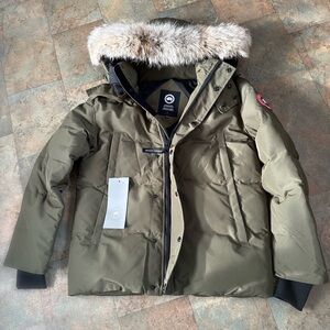 Canada Goose Military Green Wyndham Parka with Fur Trim